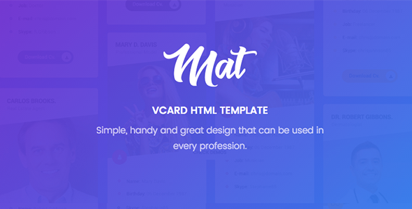 Mat - vCard & Resume Template
