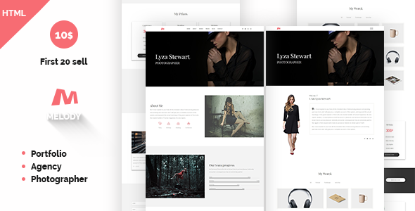 Melody Photographer Agency One Page Template