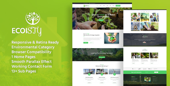 Ecoisty - Environment / Non-Profit HTML Template