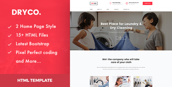 Dryco : Dry Cleaning Services HTML Template