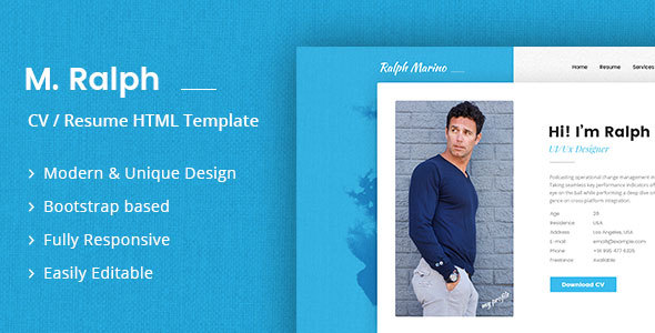 RaMarino Personal Portfolio / CV / Resume Template