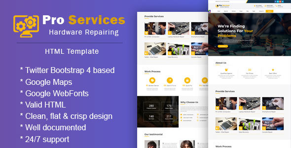 Pro Services - Repair Responsive HTML 5 Template