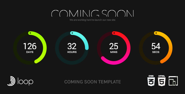 Loop - Animated Coming Soon Countdown Template