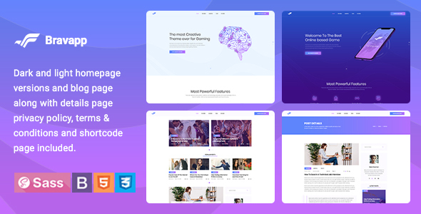 Bravapp - Game App HTML5 Template