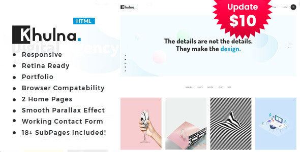 Khulna - Colourful Minimal Digital Agency HTML Template
