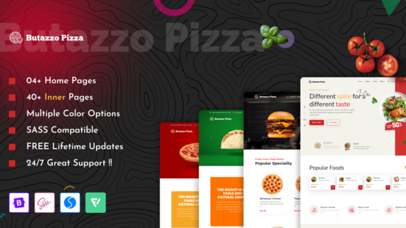Butazzo Pizza - Restaurant & Pizza One Page HTML Template