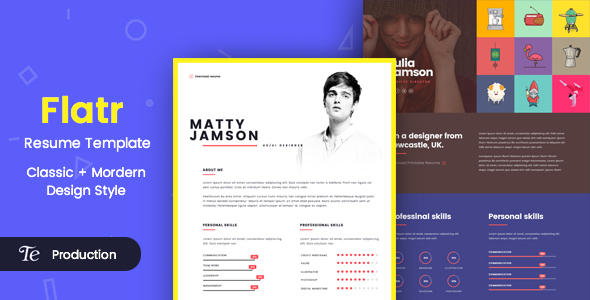 FLATR - One Page Resume & Portfolio HTML Template