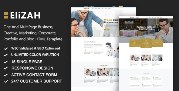 Elizah – Business And Corporate Responsive Website