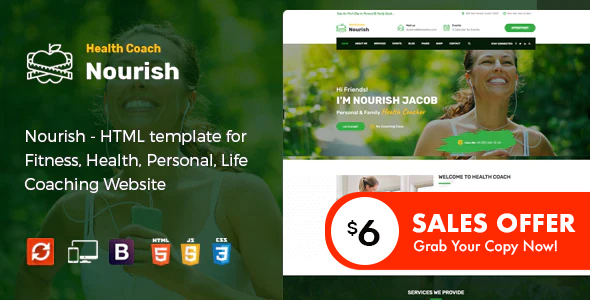 Nourish - Personal Trainer HTML Template