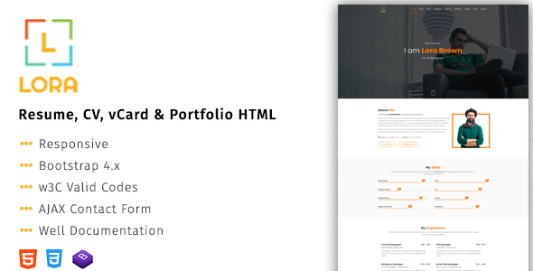 LORA - Creative vCard Template