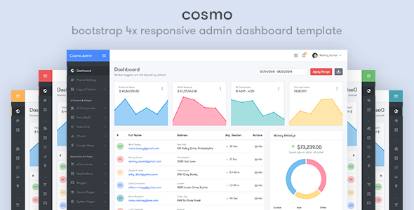 Cosmo - Bootstrap 4 Responsive Admin Dashboard Template