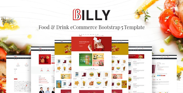Billy - Food & Drink eCommerce Bootstrap 5 Template