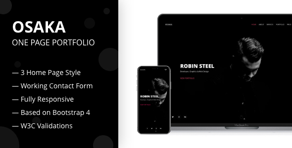 Osaka - One Page Portfolio Bootstrap 4