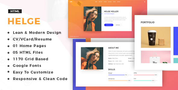 Helge - vCard / CV / Resume / Portfolio