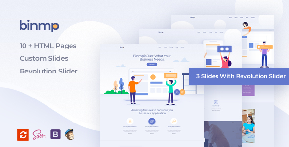 Binmp - App and Software Landing HTML Template