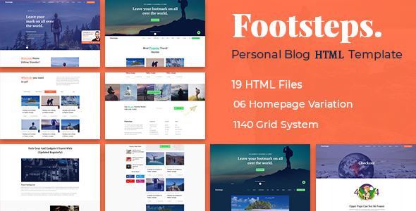 Footsteps Travel Blog HTML Template