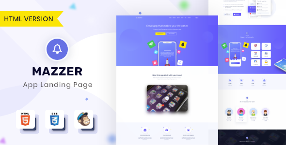 Mazzer - HTML5 App Landing Page