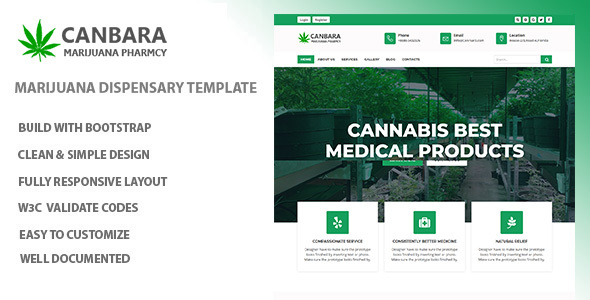Canbara - Medical Marijuana  HTML Template