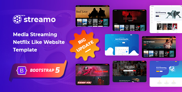 Streamo - Media Streaming Netflix Like Website Template