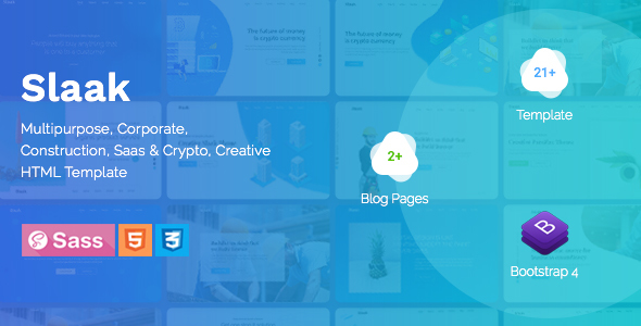 Slaak - Creative Multi-purpose Parallax HTML Landing Template + RTL