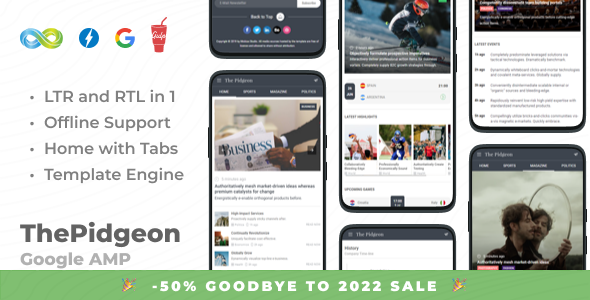 ThePidgeon - Tabbed Mobile News AMP Template