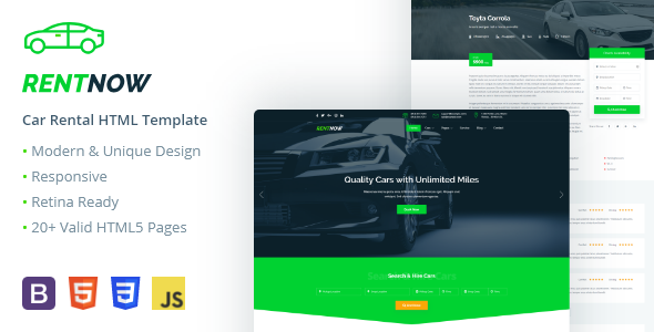 RentNow - Car Rental HTML Template
