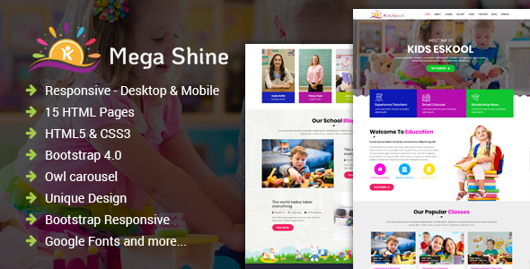 MegaShine- Education Primary School HTML Template