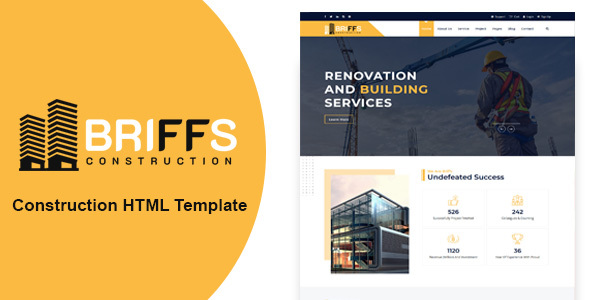 Briffs - Construction HTML Template