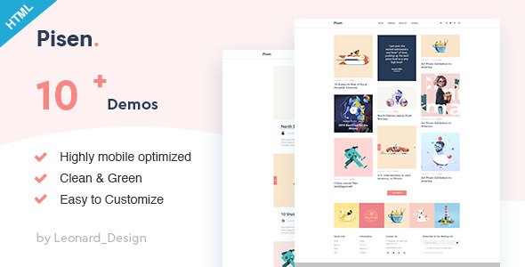 Pisend | Minimalism Blog HTML5 Template