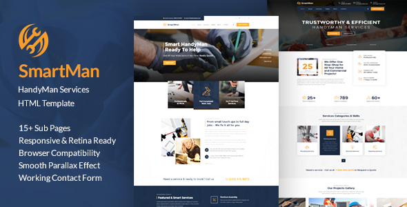 Smartman - Handyman Renovation Services HTML Template