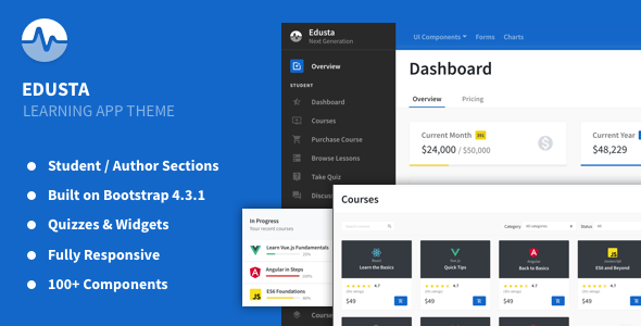 Edusta - Learning App & Education Admin Theme