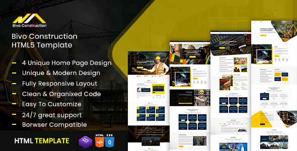 Bivo- Construction & Business Bootstrap4 Template