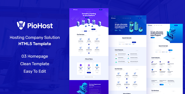 Piohost - Domain and Web Hosting HTML5 Template