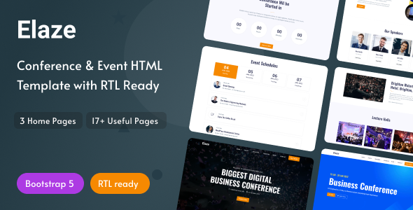 Elaze - Conference and Event HTML Template with RTL ready