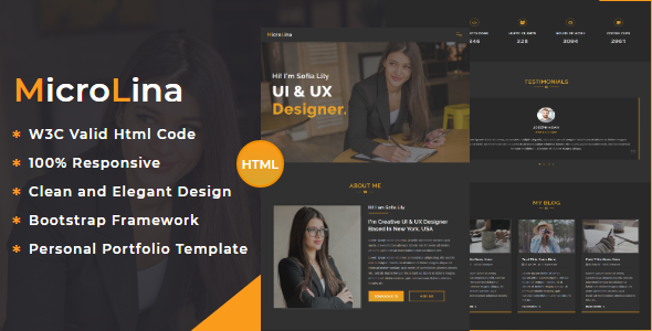 MicroLina - Responsive One Page Portfolio Template