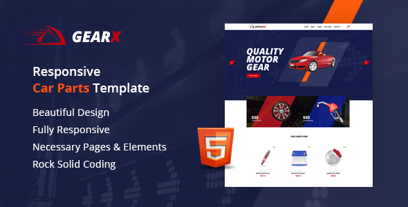 Gearx - Responsive Car Parts Template