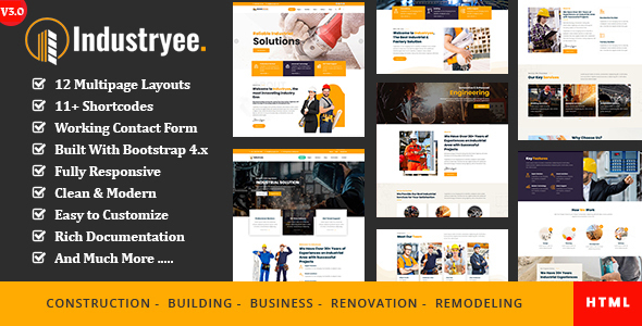 Industryee - Factory HTML Template