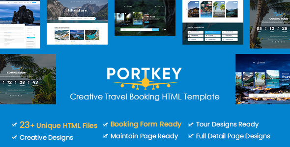 PortKey - Creative Tour Travel Booking HTML5 Template