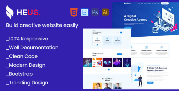 Heus - One Page Creative Agency & Digital Marketing Html Template