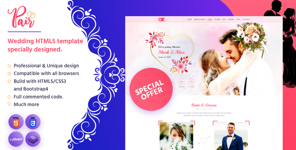Pair - Wedding HTML5 Template