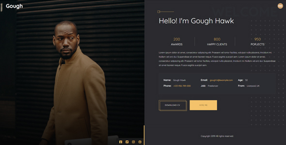Gough - Personal Portfolio Template