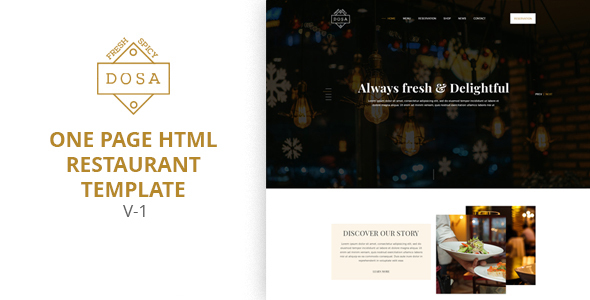DOSA - One Page Restaurant HTML5 Template