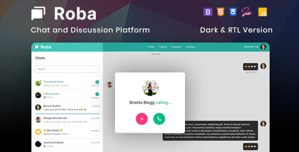 Roba - Chat and Discussion Platform HTML5 Template