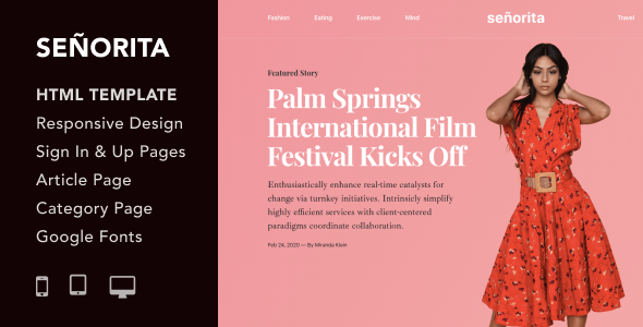 Senorita - Magazine and Blog HTML5 Responsive Template