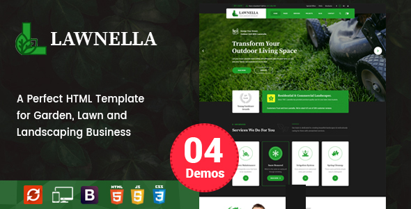 Lawnella - Gardening and Landscaping HTML Template
