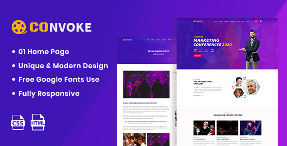 Convoke - Event & Conference HTML5 Template
