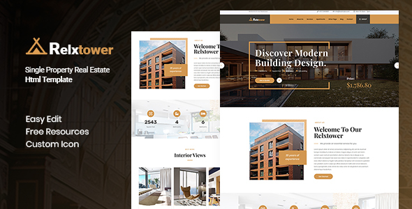 Relxtower - Single Property Real Estate  HTML Template