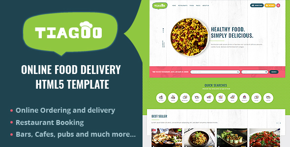 Tiagoo - Online Food Delivery HTML Template