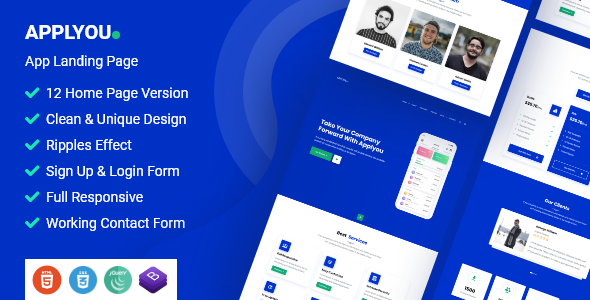 Applyou - App Landing Page HTML Template