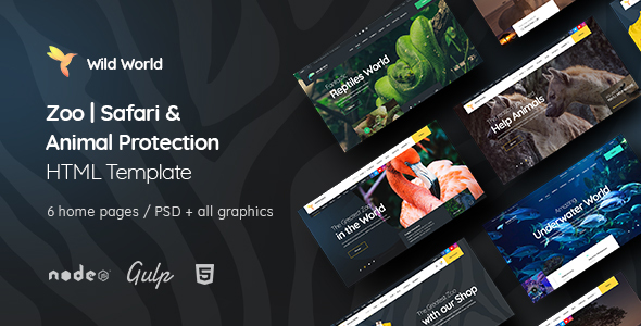 WildWorld - Zoo | Safari & Animal Protection Environment HTML Template
